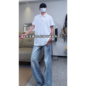 领口花卉刺绣POLO衫时尚休闲短袖，A061-AT01533-特P35-视频截图图片