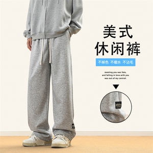休闲运动加绒加厚男士宽松抽绳卫裤WK89-1加绒特批33图片