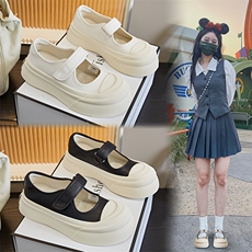真皮玛丽珍鞋2024春夏新款魔术贴女鞋大头时装单鞋休闲百搭鞋子女，女鞋休闲鞋，电商A223