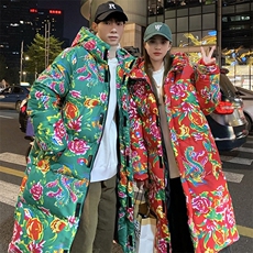 A5情侣长款大花袄棉衣棉服棉袄保暖防寒男女新中式上款大差价，男装棉衣，星座115A(原星座507）