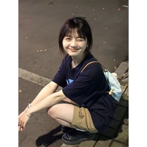 T0653-P25 2025新款情侣宽松 男女同款 美式小众字母印花纯棉T恤图片