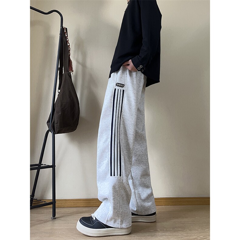 A178秋冬季新款三条杠卫裤直筒宽松潮牌裤子K2837P45限价65,男装休闲裤,电商A178