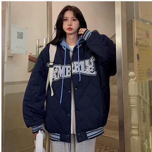 A181-P108 棉服冬装连帽可拆卸新款学生棉袄短款棒球棉衣外套图片