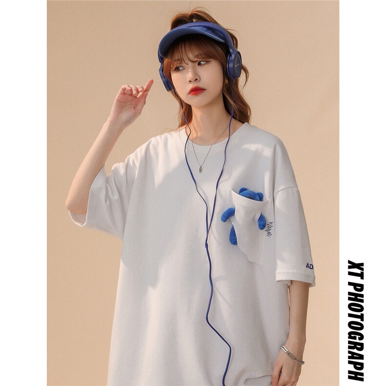 1中性大码M-5XL运动情侣嘻哈网红小熊圆领短袖T恤男DT7745P55控68，男装T恤，星座226-2