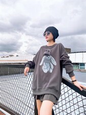 现货2021秋季新款长袖复合简约百搭卫衣，女装卫衣/绒衫，OGENI 欧葛妮