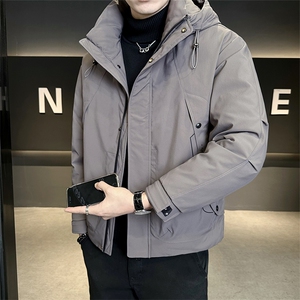 标50白鸭绒连帽男装羽绒服之前的灰色色差纠正C317-Y5869-P215