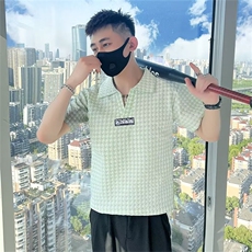 翻领黑白T恤上衣短袖撞色原版质量M-3XLM-3XLT138，男装T恤，星座1116A-2（原606A-1）