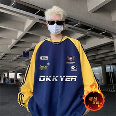 抖音得物供货提供视频秋冬重磅美式宽松织带圆领卫衣0788，男装卫衣，电商A486