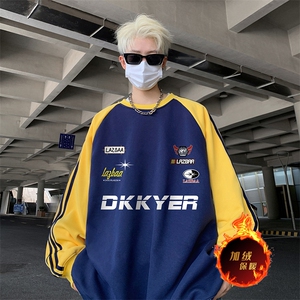 抖音得物供货 提供视频 秋冬重磅美式宽松织带圆领卫衣0788图片