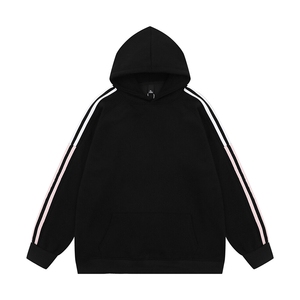 光板 得物\唯品二开 三条杠撞色拼接插肩袖连帽卫衣A71 P38,男装卫衣,电商A247B
