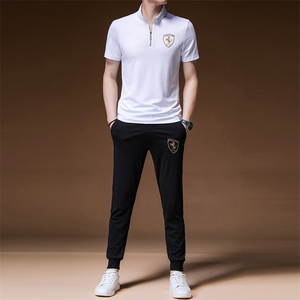 运动套装男2023夏季薄款圆领短袖t休闲中青年男士运动服潮流夏装图片
