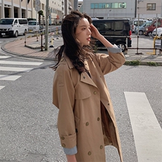 现货2021春季新款英伦风风衣浙宝292A货号L032，女装风衣，时倾STUDIO