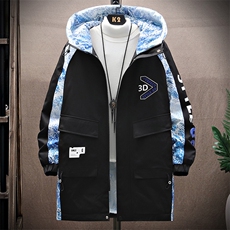 2025秋冬季男士中长款印花加绒加厚男夹克外套-加绒6611-P85，男装夹克，星座1105-2