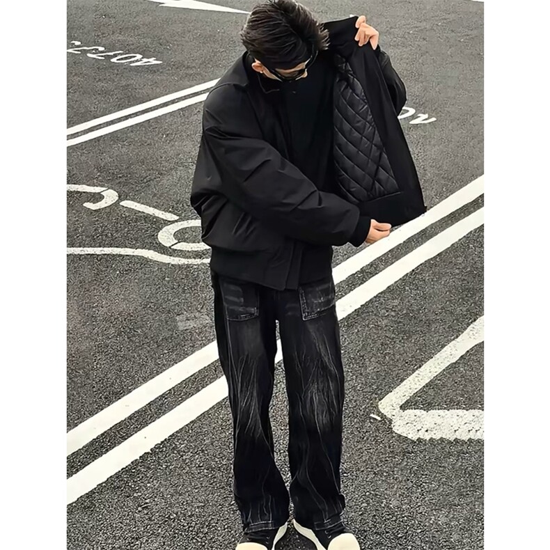 网图慎用 加厚夹棉夹克双开拉链防水潮牌棉衣外套M2527-P78图片