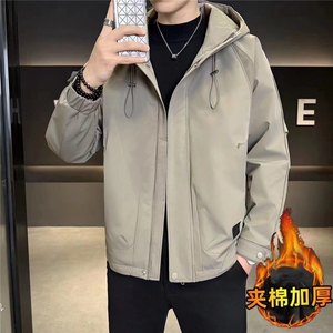 加棉加厚男士秋冬新款连帽青年简约休闲保暖夹克外套NM826-P110图片