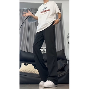 美式高街冰凉薄款夏速干垂感抗皱长裤宽松裤男25XK67187特批35图片