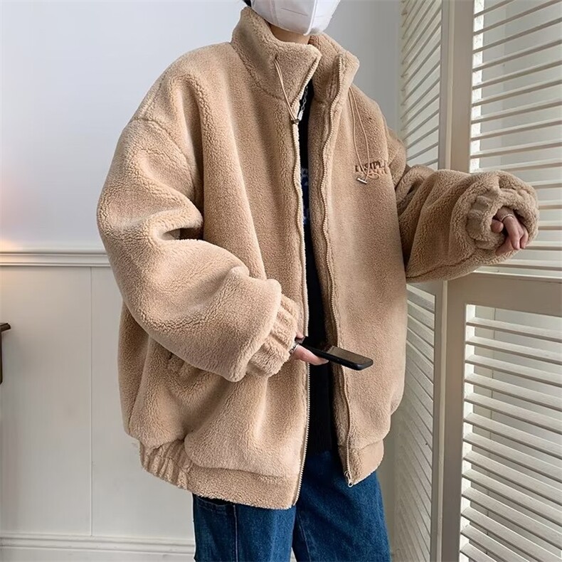 男款冬季羊羔毛冬装棉衣羊羔绒秋冬颗粒绒夹克M0122-P58图片
