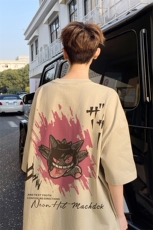 图案已注册夏季新款美式复古短袖T恤男潮宽松半袖体恤衫D141/P25，男装T恤，电商B209