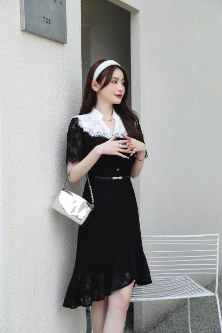 2022新款夏装蕾丝韩版修身连衣裙，女装连衣裙，衣佳佰分(1F)