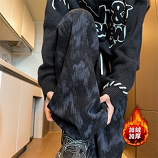 冬季加绒扎染vibe极简抽绳日常百搭款休闲裤5D2136-TP4588，男装卫衣，电商A102