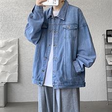 牛仔夹克男秋季新款港风宽松大码美式外套上衣S608-P68，男装夹克，星座214-3