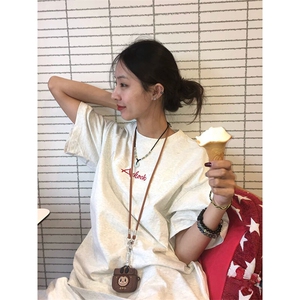 万针全刺绣工艺 高品质260克双纱纯棉美式高街短袖T恤 特P33图片