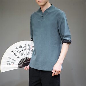 2021夏季中国风男装大码短袖复古中式唐装棉麻t恤6008-1/T061/P50图片 2021夏季中国风男装大码短袖复古中式唐装棉麻t恤6008-1/T061/P50图片