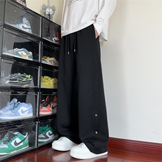 秋季新款休闲裤男宽松直筒裤排扣运动裤卫裤K7708-特P45控78，男装休闲裤，星座209-2