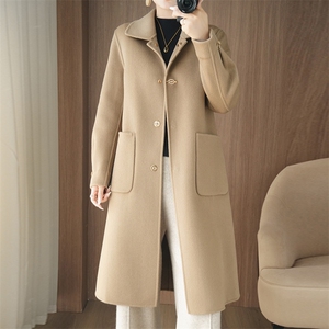 2025年秋季新款百搭女士大衣，女装双面呢大衣，乾庄羊绒