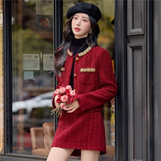 【小香bao款现货】2025新款秋冬时尚纯色时髦新娘敬酒法式套装，女装套装/套裙，众宇琦