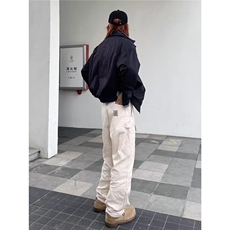 撞色拼接格子假两件夹克外套男女秋季翻领情侣开衫上衣，男装夹克，星座410-7