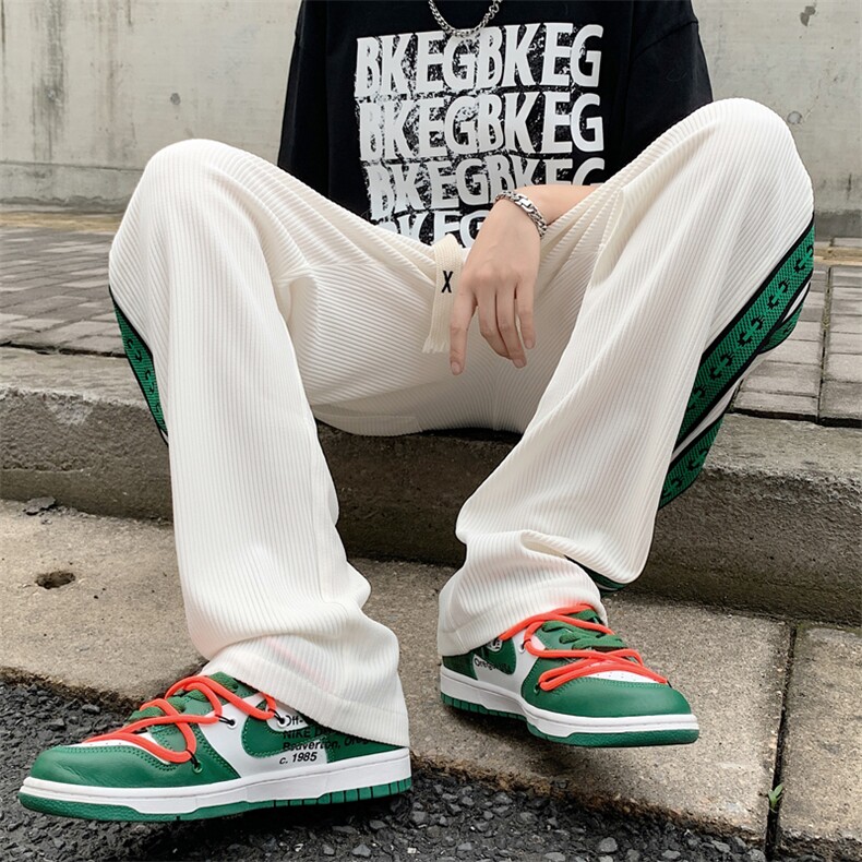 潮简约复古情侣拖地裤男设计感小众街头hiphop运动裤K3437-P32,男装休闲裤,星座512-2