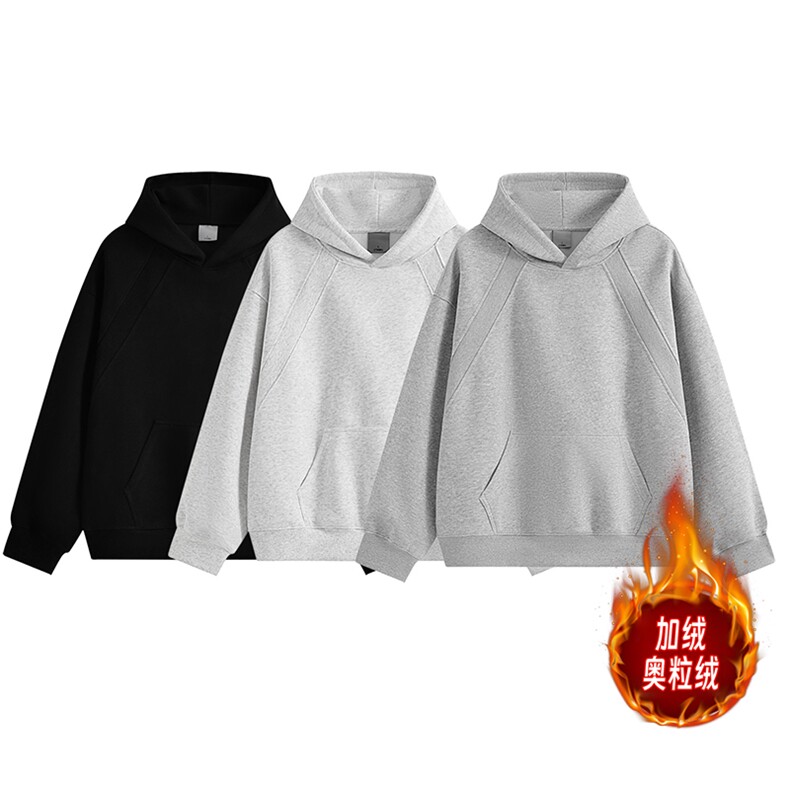 重磅boxy500克拉链连帽卫衣短宽外套男加绒奥粒绒 RH5351JR-P60图片