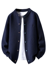 【抖音得物】2025秋季时尚毛衣针织开衫圆领男士宽松长袖，男装针织衫/毛衣，电商A113