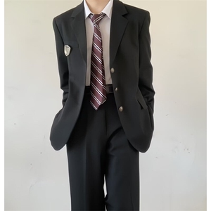 W8697-P60 网图现货 dk日系制服西装男士中长款西服男夹克外套图片