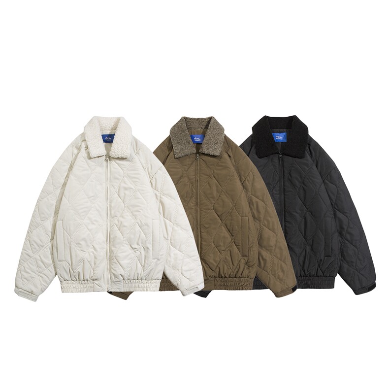 羊羔毛领轻薄菱格短款棉衣my9267p138，男装棉衣，电商A138B