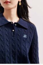 2025年秋季时尚百搭通勤简约休闲翻领羊毛衫，女装羊毛衫，哲奥羊绒