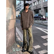 毛连帽羊毛衣针织浅花灰秋冬加厚保暖帽衫外套M5305，男装针织衫/毛衣，星座1116A（原606A-3）