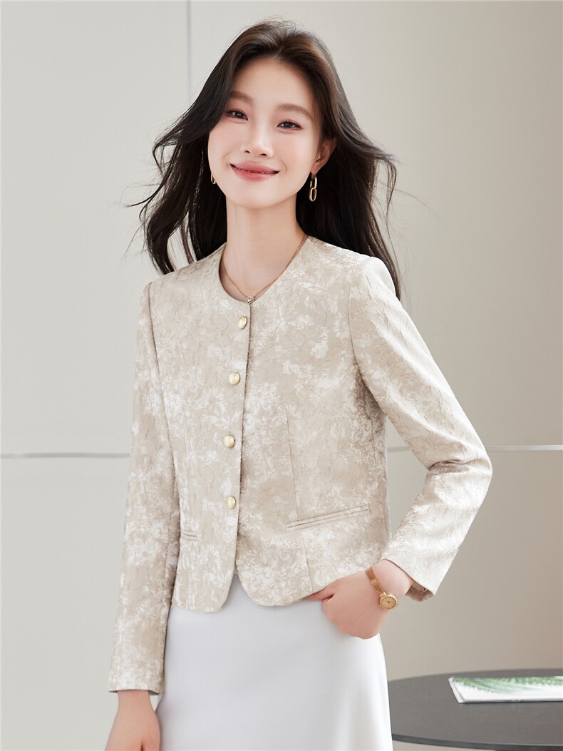 《档口现货》2026秋装上新气质提花短款小外套女,女装短外套,苗苗