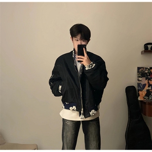 提花美式短款外套男高级感ma1飞行夹克秋季cleanfit棒球服 JK604图片