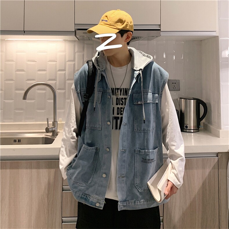 MJ257-p58-限价88M-5XL现货oversize连帽马甲宽松大码牛仔马甲,男装背心/马甲,星座116