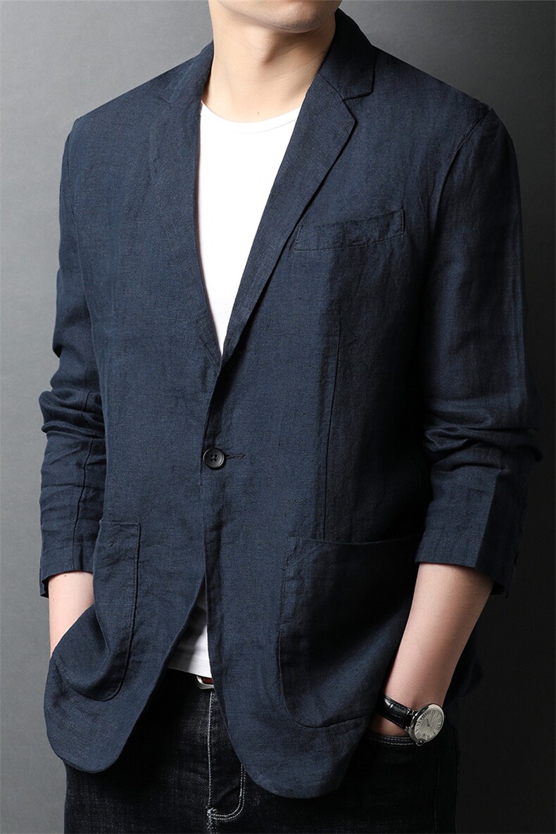 F82307钱塘2020-1春夏新款高品质男装亚麻西服时尚男士外套P170,男装西服,钱塘207-1