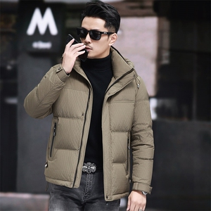 基础男士压花羽绒服连帽主推大货备足图片