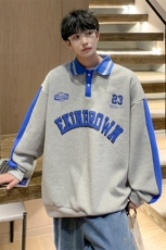 港风POLO领卫衣男情侣有中性风大码休闲套头外套男C7720P55控88，男装卫衣，星座226-1