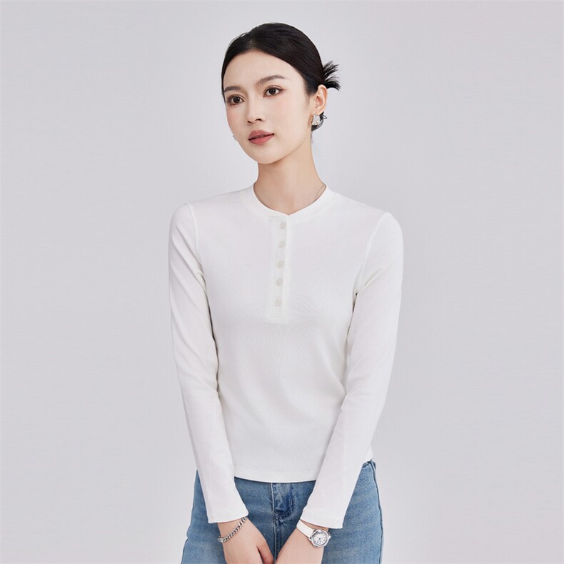 2025年秋季新款莫棉针织女士长袖上衣时尚休闲通勤百搭，女装针织衫/毛衣，硕诚羊绒