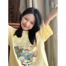 T0715-P25卡通纯棉印花短袖学院风减龄甜美少女上衣，男装T恤，星座617A-2