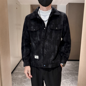 B216 JK5608 P120 2025秋冬装新款男士夹克外套扎染呢子 社会风图片