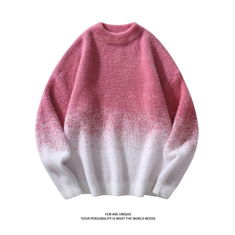 冬季新款D5588-TP50控价78仿貂毛渐变休闲宽松软糯套头针织毛衣,男装针织衫/毛衣,电商A102