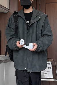 PY178/P95秋装新款水洗复古磨砂皮衣男士皮夹克个性休闲男外套图片