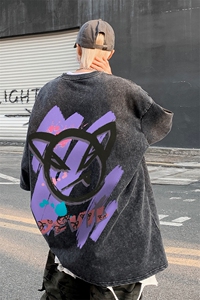 XZ514-2-X1019-P38美式小恶魔 短袖落肩袖短袖T恤男 2026夏季体恤图片